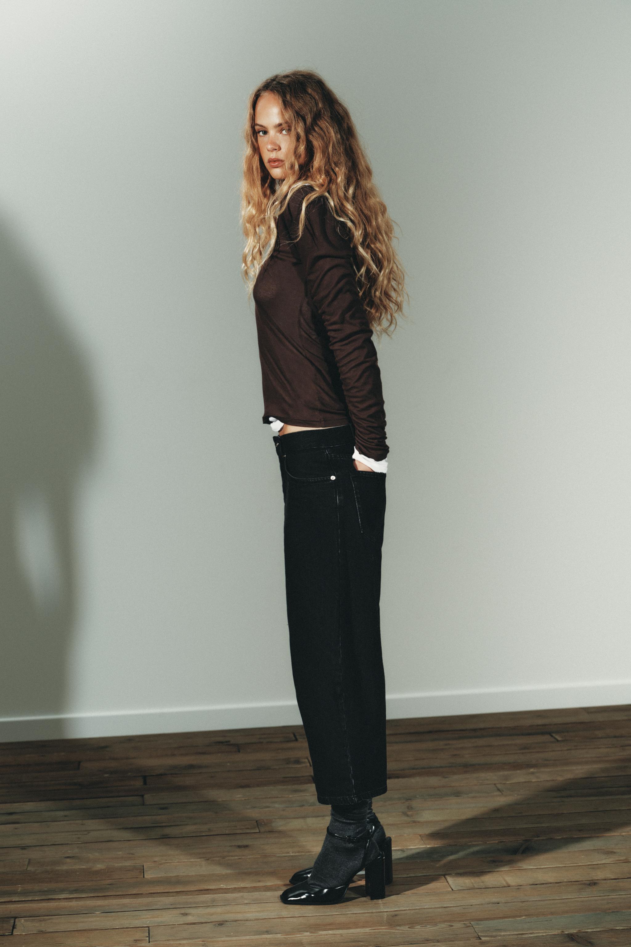 MID-RISE TRF DENIM JORTS SHORTS